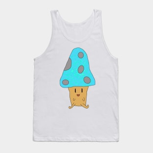 Light Blue Happy Mushroom Tank Top